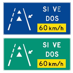 Señales informativas sobre demarcación por zonas de niebla