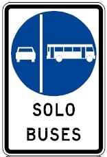 Señal Vía segregada buses