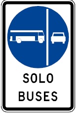 Señal Vía segregada buses