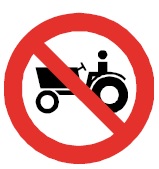 Señal Prohibida circulación de maquinaria agrícola