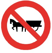 Señal Prohibida circulación de vehículos de tracción animal