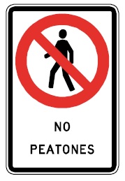 Señal No peatones