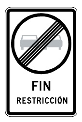 Señal Fin prohibición o restricción